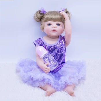 Realus Atgimsta mergina Lėlės žaislas nekilnojamojo Silikono Kūdikių Lėlės Bebe Sklandžiai šviesūs plaukai Atgimsta Newborm Merginos Populiarus Gimtadienio dovana žaislas