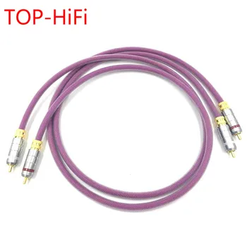 TOP-HiFi Pora tipas-1Gold Padengti 2RCA Kabelis Aukštos klasės 6N OFHC Garso kabelis Dviguba RCA Signalo Linija Rca kabelis XLO HTP1