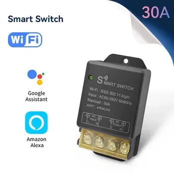 WiFi Smart Rėlę Įjungti Belaidžio ryšio Relės Perjungimas Modulis 30A Du Režimai Wifi Relės Modulis Balso Valdiklis, Skirtas Elektros Prietaisų