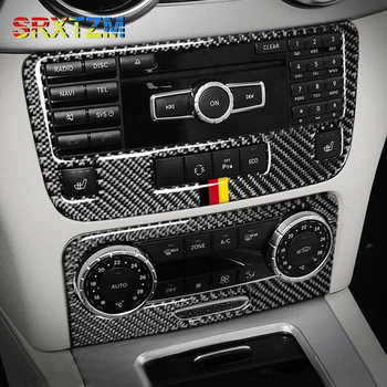 SRXTZM 2vnt 3D Anglies Pluošto Auto antracitas, Oro kondicionavimo sistema, CD Valdymo Skydas Automobilių Stiliaus Lipdukai Mercedes GLK 2013-2015 m.