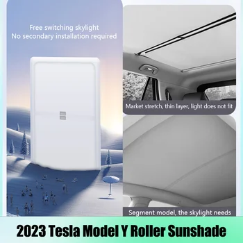 Už Tesla Model Y 2023 Priedai Stogo Liukas Atspalvių ju Ruožas skėtį nuo saulės Originalus Automobilio Saulės Skydelis 2022 Saulės izoliacija