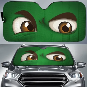 Juokinga 3D Žalios Akys Spausdinti Automobilio Salono Raštas Universalus Automobilio priekinį Stiklą Saulės Pavėsyje, Automobilių Sulankstomas Šilumos Atšvaitas Automobilių skėtį nuo saulės