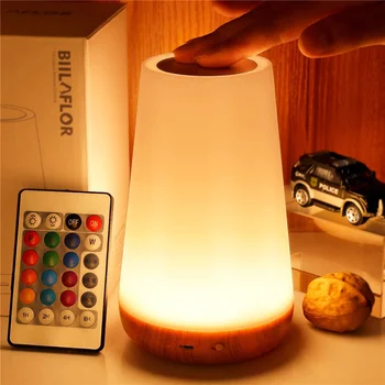 13 Spalva Keičiasi Naktį Šviesos RGB Nuotolinio Valdymo Touch Pritemdomi Lempa, Nešiojamų Stalo Naktinės Lempos USB Įkrovimo Naktį Lempa