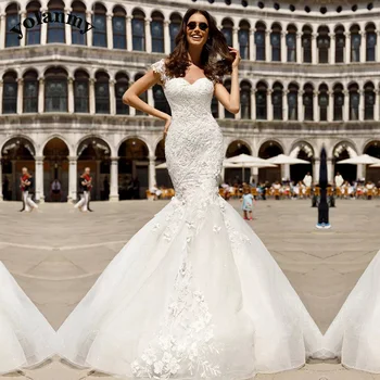 YOLANMY 6 Išskirtinį Undinė Vestuvių Suknelės Moterims 2023 Nuotaka Brautmode Appliques Vestidos De Novia