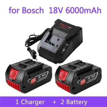 18V Batterie 6,0 Ah für Bohrmaschine 18V Li-ionen-akku BAT609, BAT609G, BAT618, BAT618G, BAT614 + 1 Ladegerät