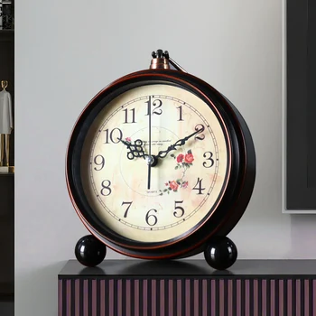 Naktiniai Medinių Senovinių Stalo Laikrodžiai Retro Office Kūrybos Stalo Laikrodis Kambarį Horloge De Table Namų Puošybai Prabanga ZY50TZ