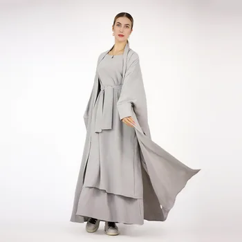 Djellaba Musulmonų Ramadano Abayas Suknelė 2 vnt Jibab Musulmonų Tinka Elegantiškas Ilgas Islamo Abayas Moterų Kuklus Dėvėti Drabužiai EID Rinkiniai