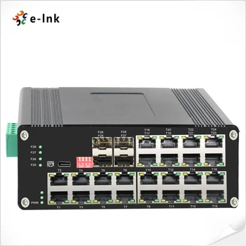 Pramonės L2+ Valdoma ( PoE) Ethernet Pluošto Jungiklis 8/16/24-Port 10/100/1000T + 4-Port 1000X SFP Din Bėgelio Gigabit Switch