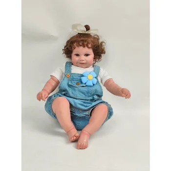 Blrags 60CM milžiniško Reborn Baby Doll Maddie Bamblys Populiari Mergina Lėlės su Šaknys Rudos, Plaukai Minkšti Glostyti Kūną Aukštos Kokybės Dol