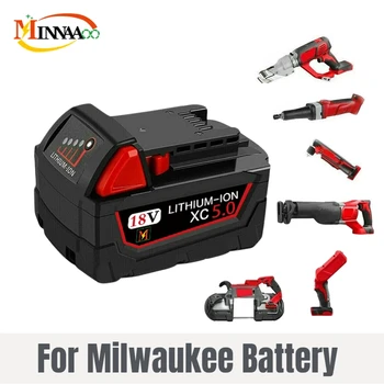 18V 12.0 Ah Pakeitimo Milwaukee M18 XC Ličio Baterija 48-11-1860 48-11-1850 48-11-1840 48-11-1820 Įkraunamas Baterijas