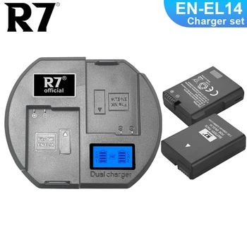 R7 EN-EL14 LT-EL14A 1200mAh Fotoaparato Baterija +LCD Kroviklis Nikon D3100 D3200 D3300 D3400 D3500 D5100 D5200 P7100 P7200 P7800