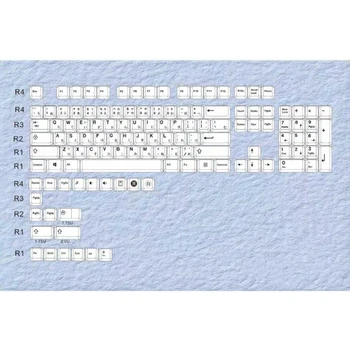 L43D PBT 135 Klavišus Vyšnių Profilis DAŽŲ-Sub Japonijos Keycap Minimalistinė Balta Temą Minimalistinio Stiliaus Mechaninės Klaviatūros Dangtelis