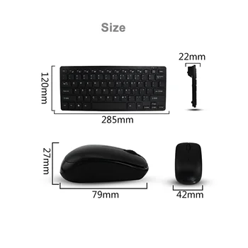 Belaidė Klaviatūra ir Pelė Combo-Ultra plonas Mini Multimedijos Klaviatūros Pelės Rinkinys Su Apsaugine Plėvele Laptopo Mac Desktop