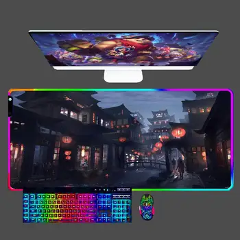 Anime Inn Žibintų Naktį Dekoracijos Senovės Vėjo LED Pelės Mygtukai PC Gamer Kompiuteris RGB Kilimėlis Klaviatūra, Žaidimų Reikmenys Stalo Kilimėlis