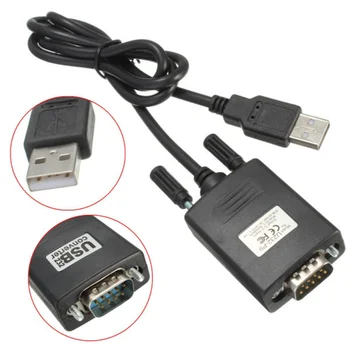 USB 2.0 Į RS232 Serial DB9 9 Pin Male Keitiklio Kabelį, Juoda 0,8 m 1 Port Adapteris, skirtas 