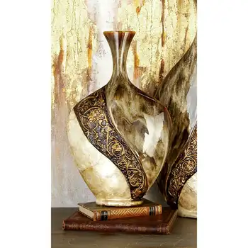 Tradicinės Keramikos Dekoratyvinė Vaza su Vynuogių Išsamios Graviūrų ir Ovalo Formos Kolbą Dizainas, 11