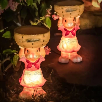 Langai su stiklo Užsiėmę Triušiai Easter Bunny LED Namo Kieme Sodas Žibintai Apdailos Lauko Lempa Prekybos Centras