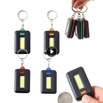 Mini COB LED Keychain Žibintuvėlis Nešiojamas Kišenėje Klavišas Šviesos Žibinto Su Karabinai, Lauko Kempingas, Žygiai, Žvejyba