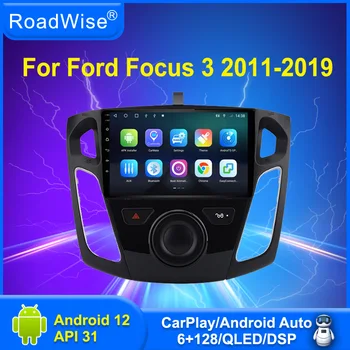 Roadwise 8+256 Android 12 Automobilio Radijo Ford Focus Mk 3 3 2011 - 2019 Multimedijos 4G Wifi GPS DVD 2-Din Carplay Autoradio Stereo
