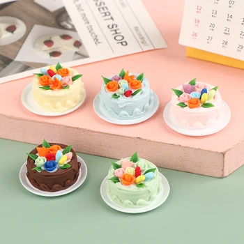 Lėlių Miniatiūrinės Lėlės Maisto Lėlių Priedai Mini Keksiukai Modeliavimas Mini Dervos Tortas Scenos Modelį 