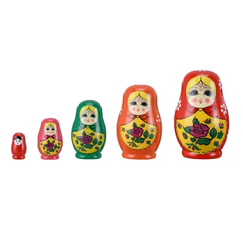 Penkių Sluoksnių Matryoshka Žaislas Amatų Mediniai Lizdus Dovana Kelionių Vaikų Žaislai