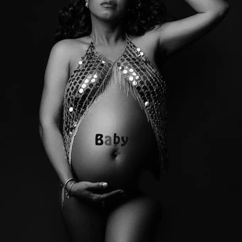 Seksualus Motinystės Fotografija Rekvizitai Motinystės Suknelės už Nuotrauką Šaudyti Nėštumo Liemenė marškinėliai Seksuali Llingeries