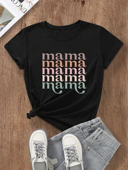 MAMA marškinėliai Medvilnės Gotikos stiliaus Estetika, mados unisex Atsitiktinis Trumpas Rankovėmis Tee