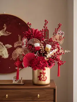 Nauji Metai Raudona Likimo Vaisių Metalo Gėlių Kibirą Nustatyti Vestuvių Papuošalai Namuose, Svetainės Baldai Amatų Parduotuvėje Viešbutis Priedai