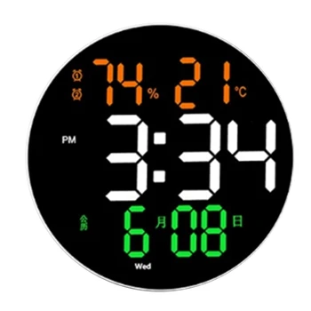 10 Colių Skaitmeninio Sieninis Laikrodis Su LED Ekranas, Nuotolinis Valdymas Reguliuojamas Ryškumas Skaitmeninis Laikrodis-Žadintuvas/Temp/Kalendorius/Dieną