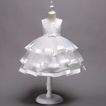 Naujųjų Vakaro Suknelės Gir Bridesmaid, Vestuves Princesė Kamuolys Suknelė Nėrinių Gėlių Mergaitė Oficialų Suknelė Vaikų Dienos Kostiumas