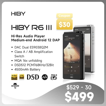 HiBy R6 Gen III / R6 Gen 3 Nešiojamasis Muzikos Grotuvas USB DAC WIFI MQA MP3 Bluetooth 