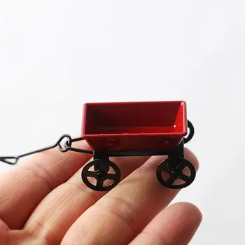 1:12 Miniatiūriniai Mini Sodo Krepšelį Raudona Lydinio Krepšelį Pelėsių Mažas Traukimo Krepšelį Lėlių Accessories Namų Dekoro Sodo Baldai Žaislą Dovanų