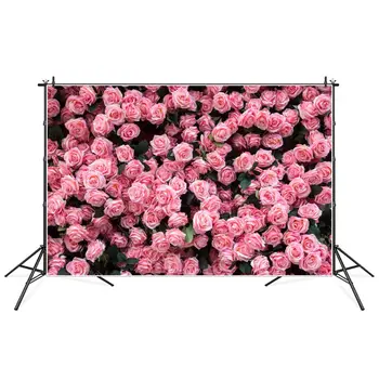 Nuotakos Dušas Gėlės Sienos Fotografijos Backdrops Pink Gėlių Rose Apdailos Vestuves Fotografijos Fonas Studija Rekvizitai