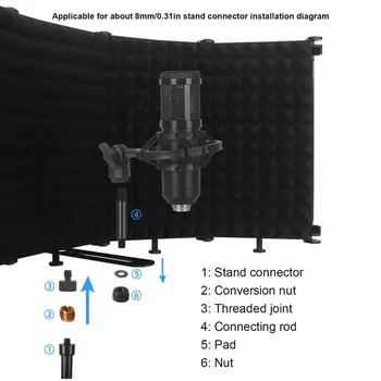 Sulankstomas Mikrofoną Atskirai Shield Transliacijos Triukšmo Mažinimo Įrangos Studija Akustinės Garso Izoliacija Plokštės Pleištai Garso Izoliacija