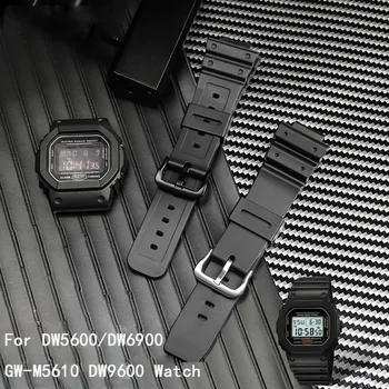 Už Casio G-SHOCK GW-M5610 DW5600 DW5700 DW6900 Smart Žiūrėti Vandeniui Watchbands Vyras Silikono Mažas kvadratas dervos Strap16mm