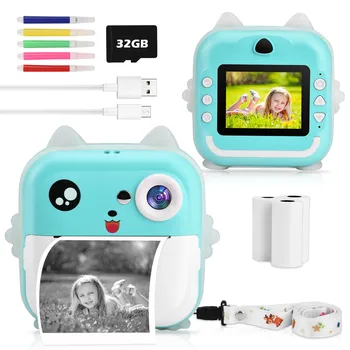 CNCBSR Vaikų momentinės vaizdo Kamera 1080P HD Selfie Vaizdo 32GB Vaikas Kamera 3-14 Metų Vaikams Žaislas Mergaitės Berniukai Brithday Dovana
