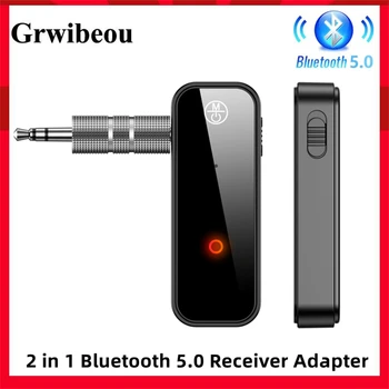 Bluetooth 5.0 Siųstuvas, Imtuvo 2 in1 Lizdas Bevielis Adapteris, 3,5 mm Audio AUX Adapteris, Skirtas Automobilių Audio Muziką Aux laisvų Rankų įranga laisvų Rankų įranga
