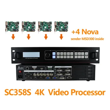 SC358S 4K Ultra HD LED Vaizdo Procesorius SDI su 4pcs MSD300 Novastar Siųsti Kortelę už Sienos, LED Ekranai P2.5 P6 Nuoma