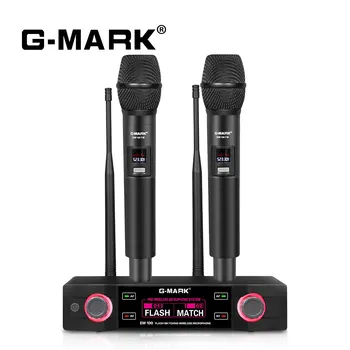 G-MARK EW100FIX Karaoke Mikrofonas Profesionalių UHF Wireless Handheld Mic su Fiksuoto Dažnio Namuose Šalis, Matyti, 50M Diapazonas