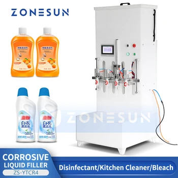 ZONESUN Pusiau Automatinis Butelių Užpildymo Mašinos Corrosive Liquid Produktų, Dezinfekcijos Virtuvės Valiklį, Pesticidų Balinimo ZS-YTCR4