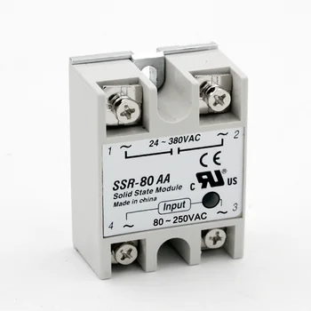 10VNT SSR-80AA vienfazis (Solid State Relay 80A AC Kontrolės AC SSR80AA