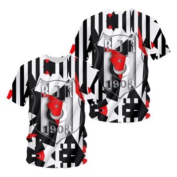 Turkijos Stambulo Besiktas Futbolo Marškinėliai 3D Spausdinimo Vasaros Y2k Grafinis T Negabaritinių Marškinėliai Moteriški Marškinėliai Harajuku NAUJAS Promo Tees