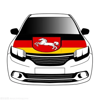 Žemutinėje Saksonijoje (Niedersachsen) valstybinės vėliavos automobilio Kapoto dangtis 3.3x5ft/5x7ft 100%poliesteris,variklio elastiniai audiniai gali būti plaunami