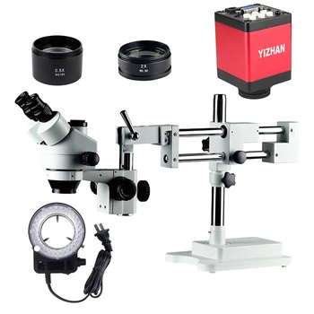 Profesionalus vaizdo Kameros Išėjimo Trinokulinis Stereo Mikroskopas 3,5 X-90X PCB Plokštės Litavimo Smart Matavimo Stereo Mikroskopas