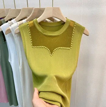 Rankovių moterų slim montavimo apvalios kaklo megztiniai, marškinėliai