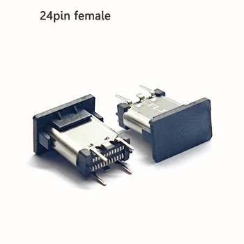 2-5pc Micro USB 3.1 24 Pin Sąsaja pin pailgino Vertikalus visą lipduko Moterų 90 laipsnių C Tipo Lizdas Kištukinis Sujungiklis