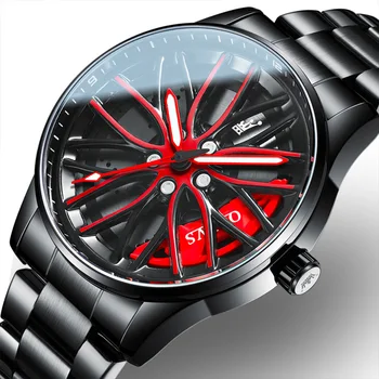 OLEVS vyriški Laikrodžiai Mados Rato Stebulė Ciferblatas Laikrodis Originalus Kvarco Žiūrėti Žmogui Vandeniui Šviesos Nerūdijančio Plieno Unikalus