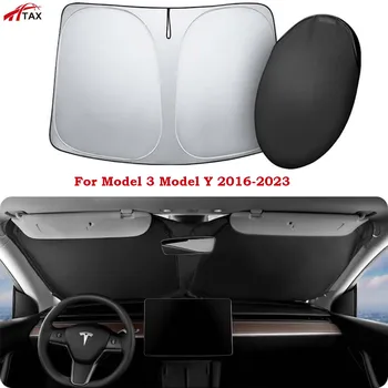 Automobilio priekinį Stiklą Saulės Pavėsyje, Blokuoja UV Spindulių, Saulės Skydelis Raštas Priekinio Lango skėtį nuo saulės Skydelis už Tesla Modelis 3 Modelis Y 2016-2023