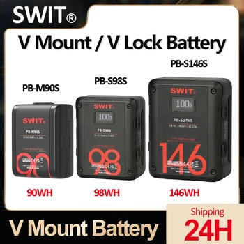 SWIT BP-M90S S98S S146S Mini V-Mount Baterija LCD Ekranas V-Lock Baterija Multi-Sąsajos Įkrovimo Baterija (akumuliatorius Fotoaparato