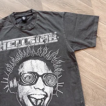 Naujas 
 Gražus Plauti Hellstar Studios Pyktis T-Shirt Vyrai Moterys Derliaus Sunkiųjų Audinio Marškinėliai Viršuje Tees Hentai Goth
